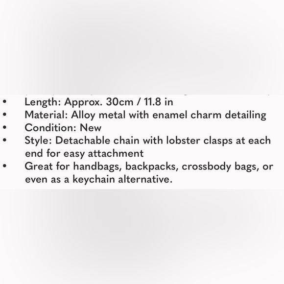 Gold & Red Cherry Charm Bag Chain | NWOT - Picture 3 of 5